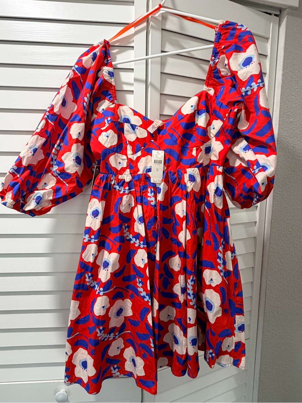 Hutch Red, White & Blue Floral Mini Dress
